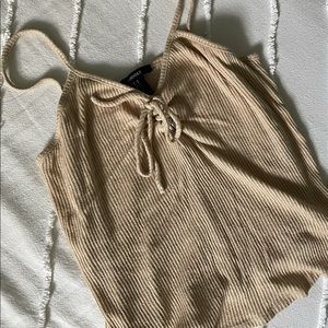 Cropped Lace-Up Tank